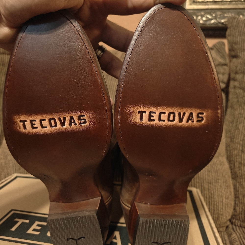 Tecovas The Cartwright Cafe Goat Cowboy Boots Genuine Leather Men's Size 11D NWT - Picture 6 of 9